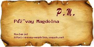 Pávay Magdolna névjegykártya
