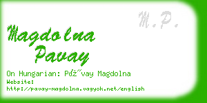 magdolna pavay business card